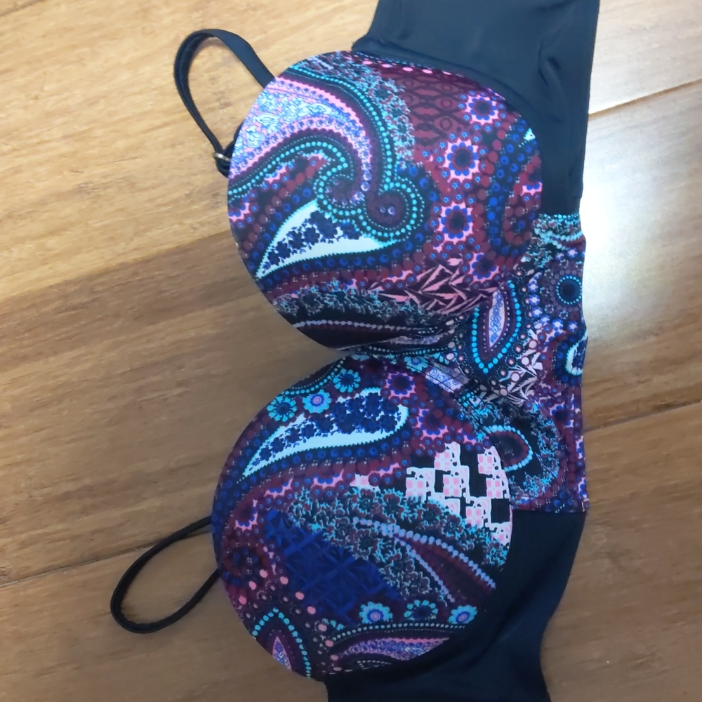 Swimsuit Pieces Bundle Size Medium Floral Paisley Neon - Picture 7 of 9